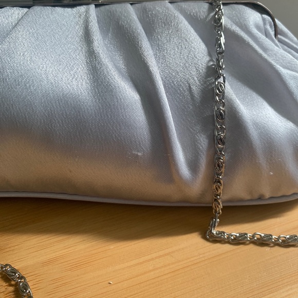 Jessica McClintock Women's Satin Frame Evening Clutch Bag Purse Formal Chain - Picture 5 of 7